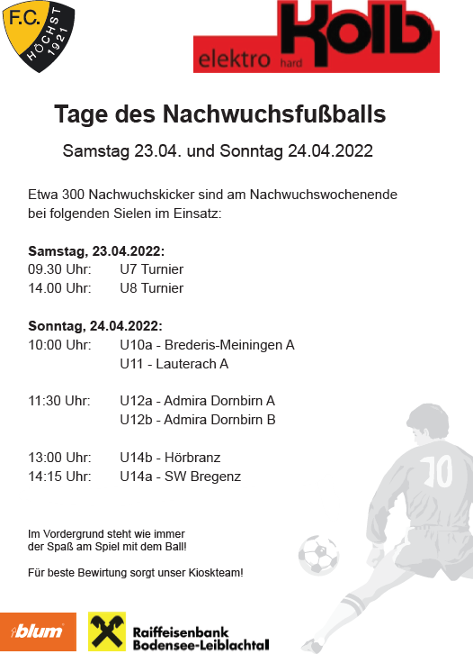 Tag des Nachwuchs Samstag und Sonntag